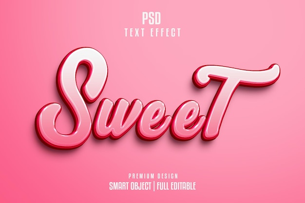 Sweet editable 3d text effect psd