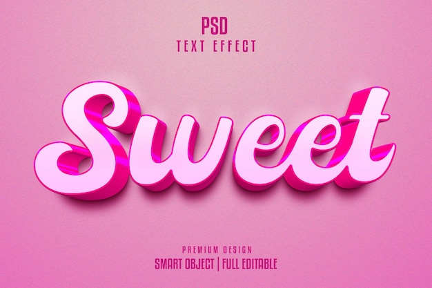 Sweet editable 3d text effect