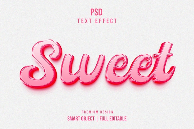 Sweet editable 3d text effect