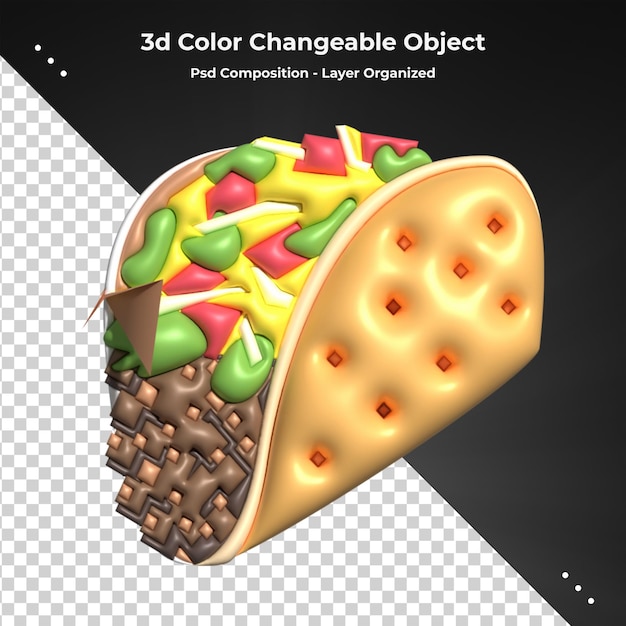 Sweet Fast food colorful glossy 3d rendering realistic icon