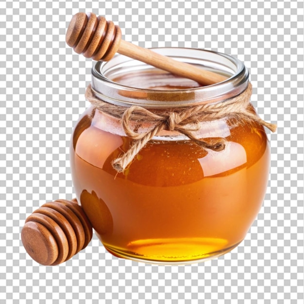 PSD sweet honey jar on isolated transparent background