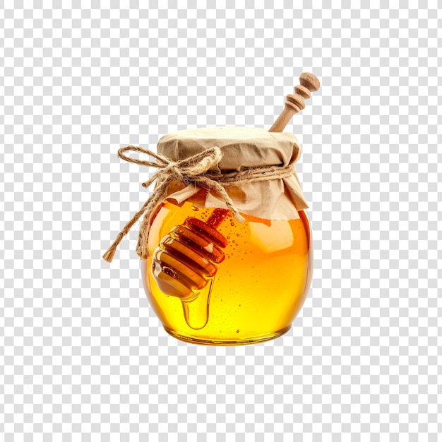 PSD sweet honey jar isolated on transparent background