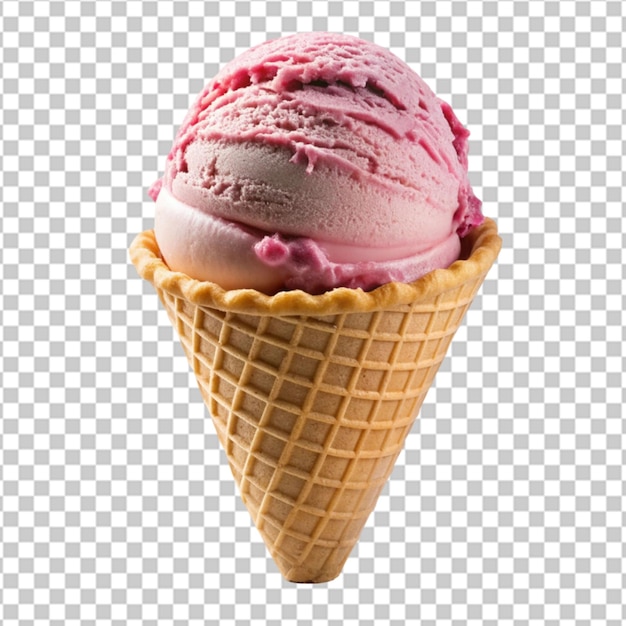 Sweet ice cream cone isolated on white background