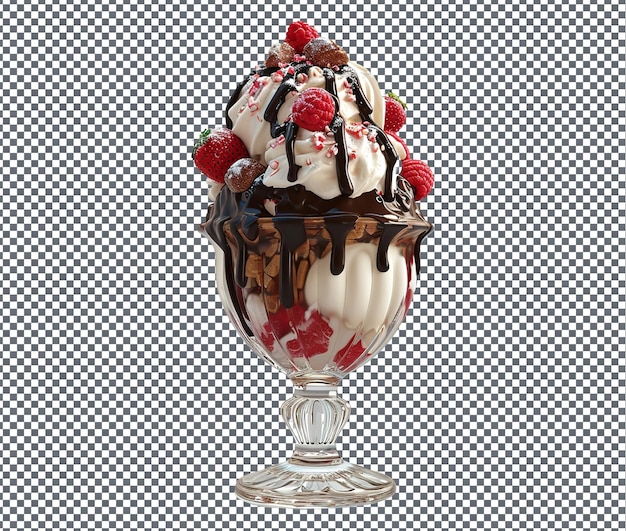 Sweet Ice Cream Sundae isolated on transparent background