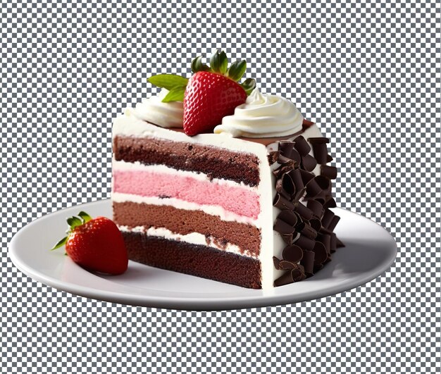 Sweet Neapolitan Cake isolated on transparent background