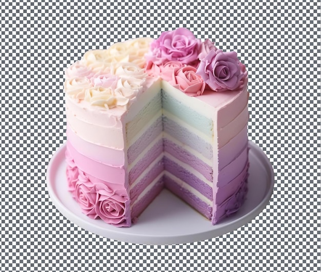 Sweet Ombre Cake isolated on transparent background