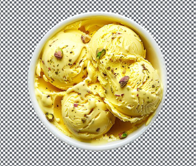 PSD sweet pistachio ice cream isolated on transparent background