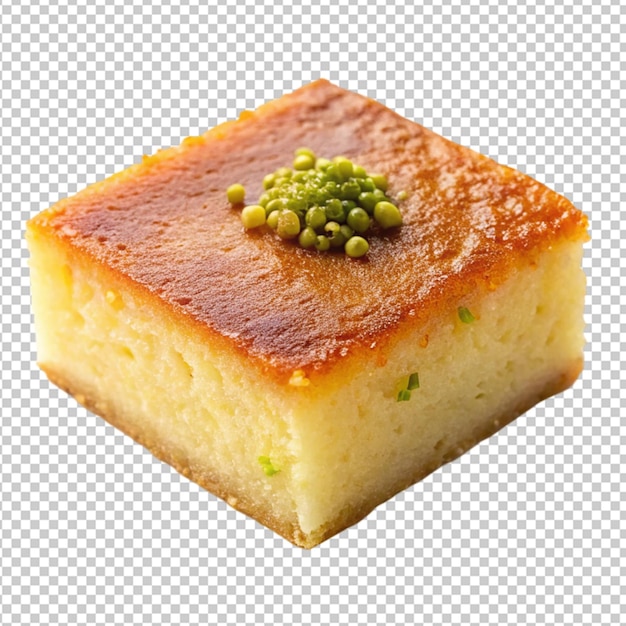 PSD sweet semolina cake isolated on transparent background