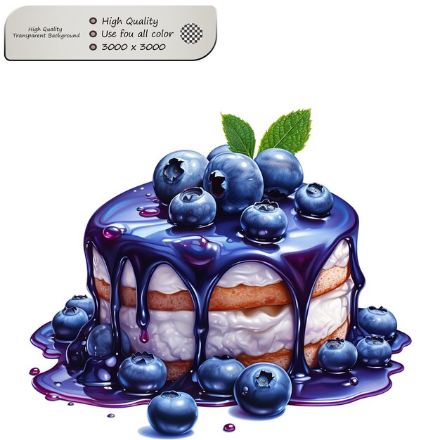 PSD sweet and slightly tart bursting with blueberry goodness isolated on transparent background