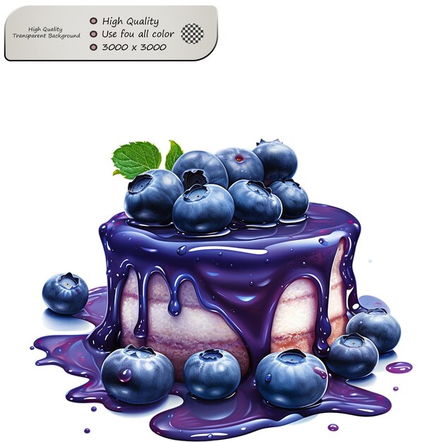 PSD sweet and slightly tart bursting with blueberry goodness isolated on transparent background