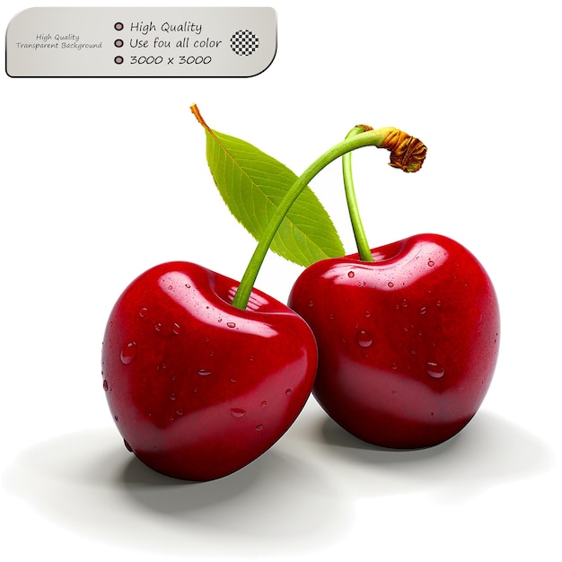 PSD sweet and slightly tart reminiscent of fresh cherries isolated on transparent background