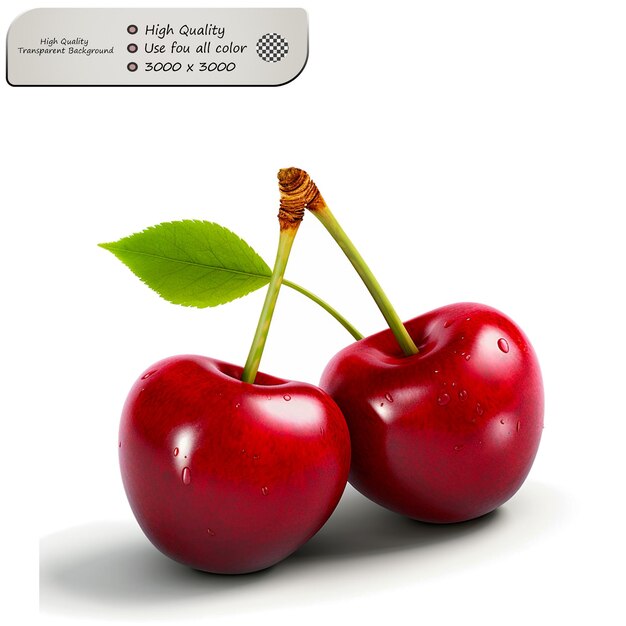 PSD sweet and slightly tart reminiscent of fresh cherries isolated on transparent background