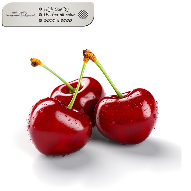 PSD sweet and slightly tart reminiscent of fresh cherries isolated on transparent background