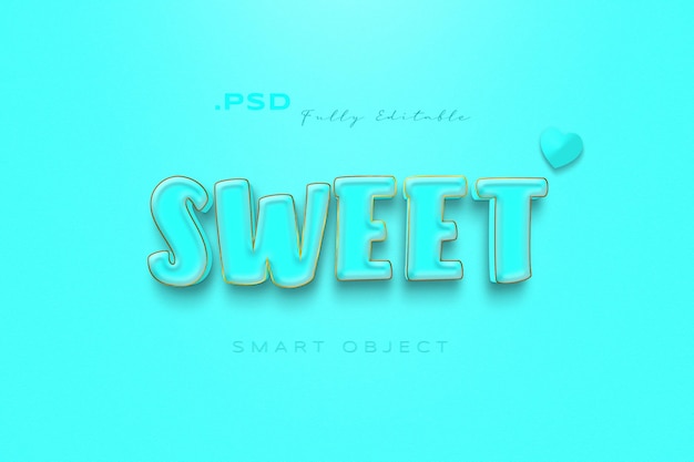 Sweet style 3d fully editable text effect