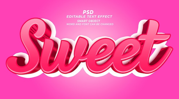 Sweets 3d editable text style photoshop template