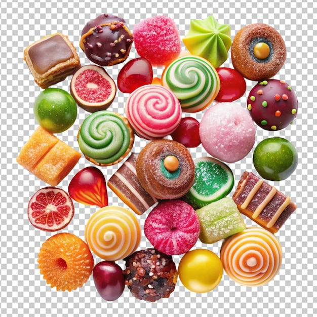 sweets on transparent background