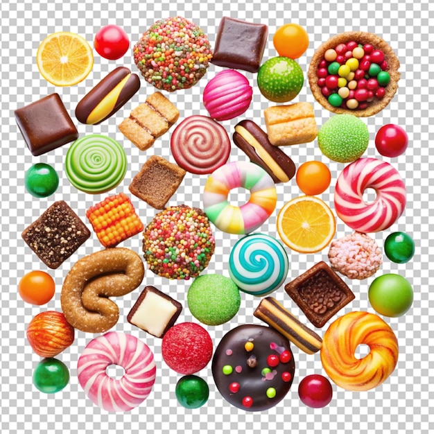 sweets on transparent background