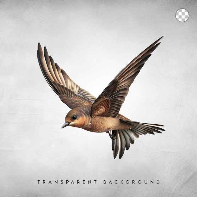 PSD a swift with long wings isolated on transparent background