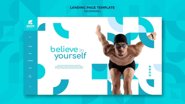 PSD swimming lessons landing page template