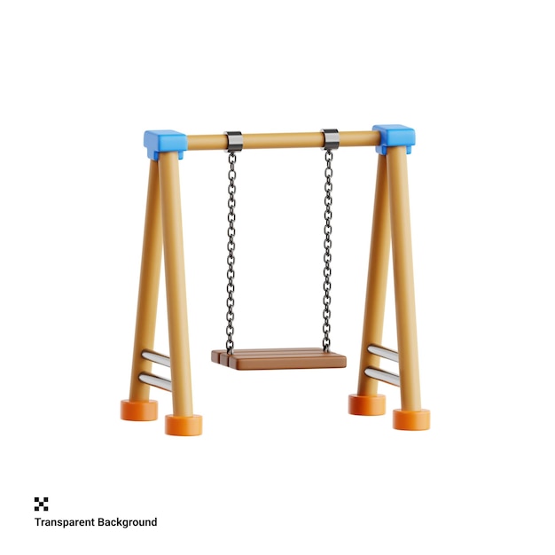 PSD swinging swing playground 3d icon illustration