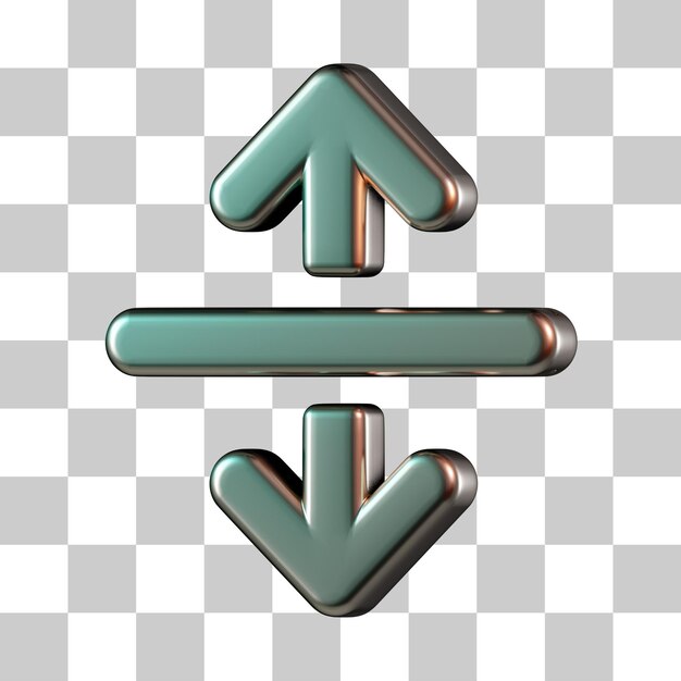 Swipe Up and Down Arrow 3D Icon