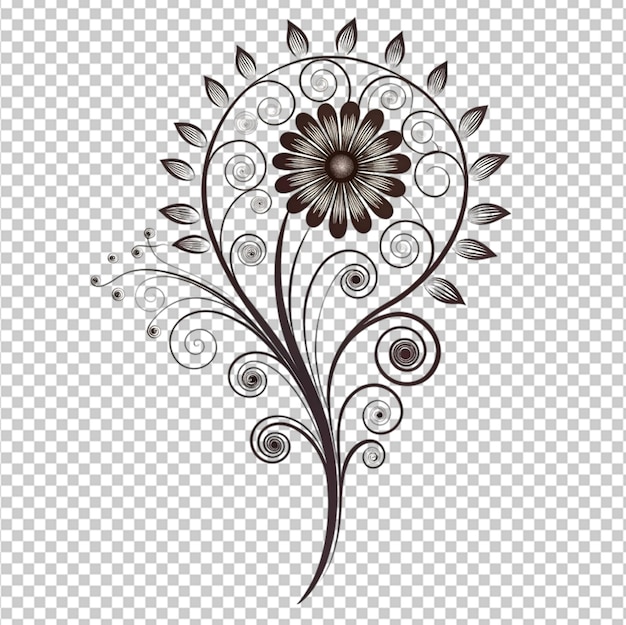 swirl flower silhouette on transparent background