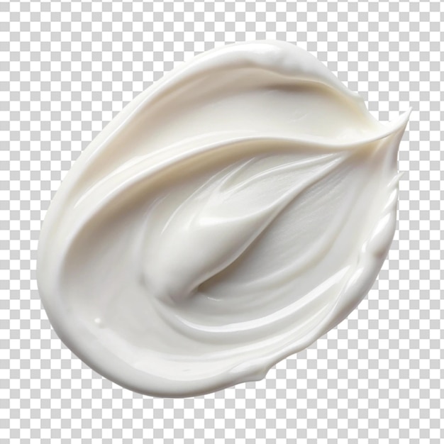 PSD swirl of white cream or sauce on transparent background