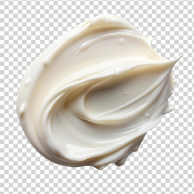 PSD swirl of white cream or sauce on transparent background