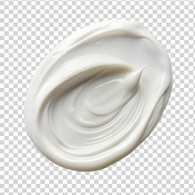 PSD swirl of white cream or sauce on transparent background