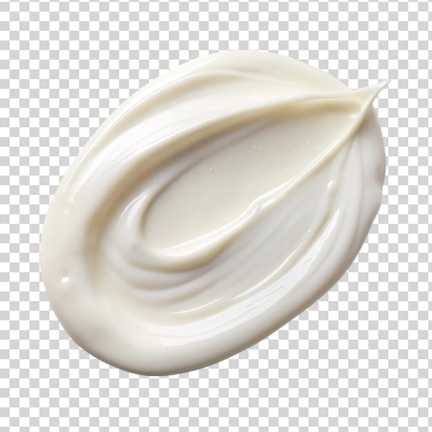 PSD swirl of white cream or sauce on transparent background