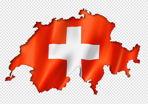 Swiss flag map