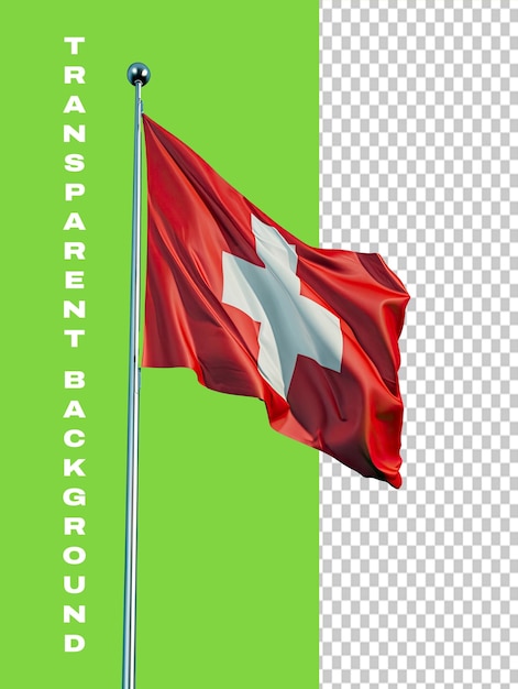 PSD swiss flag with transparent background