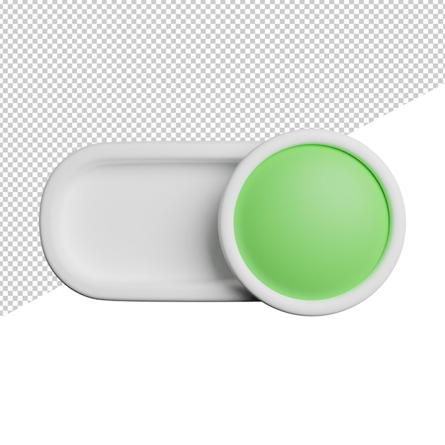 Switch On Button front view 3d rendering icon illustration on transparent background