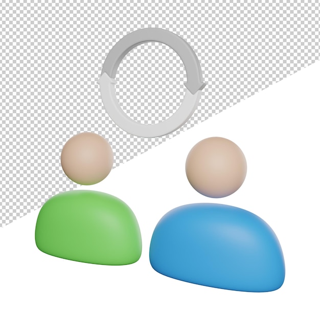 Switch Team Work side view 3d rendering icon illustration on transparent background