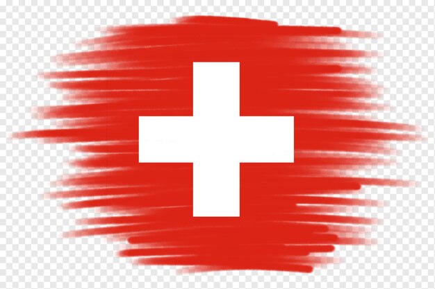 PSD switzerland flag brush stroke template element transparent