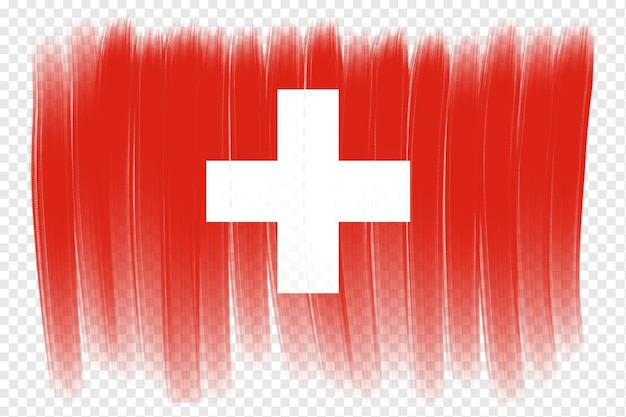 PSD switzerland flag brush stroke template element transparent