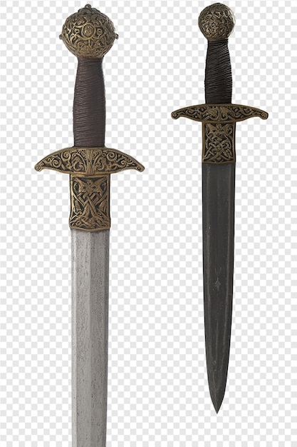 PSD a sword with a black handle and the word god on it