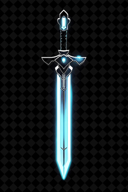 PSD a sword with a blue light on the top