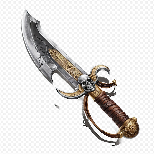 PSD a sword with a gold handle and a sword on it