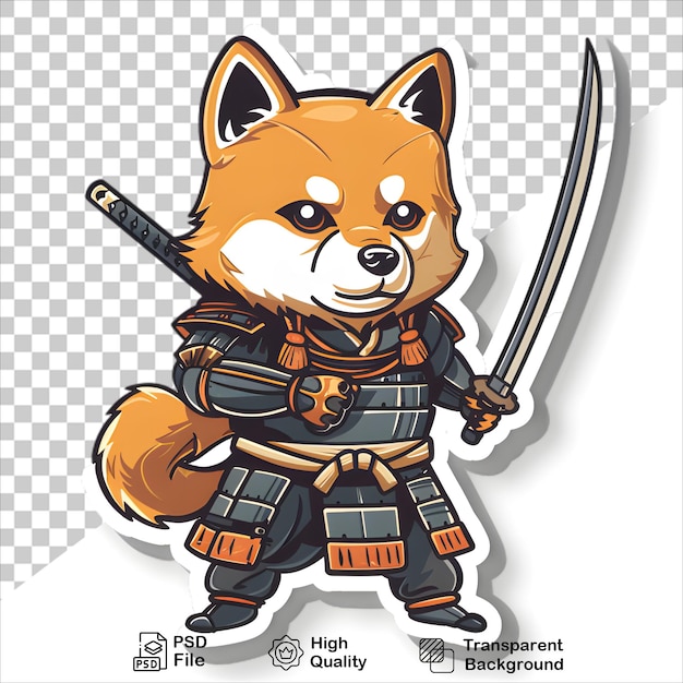 SwordWielding Cartoon Dog isolated Transparent PNG