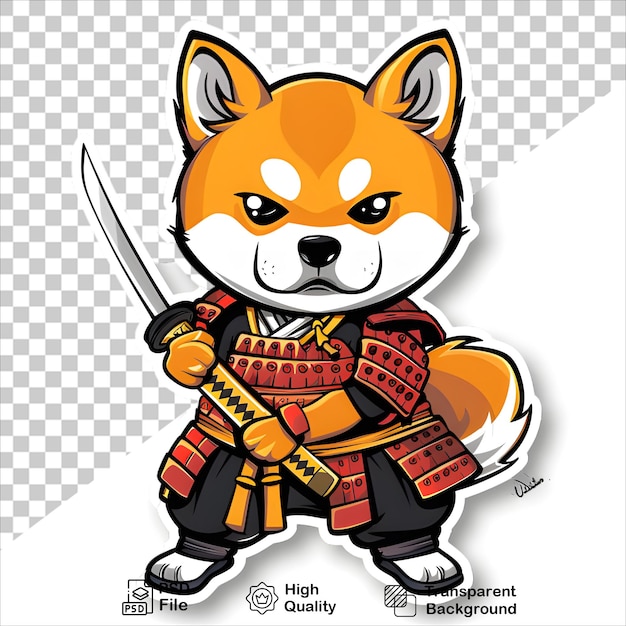 SwordWielding Cartoon Dog isolated Transparent PNG