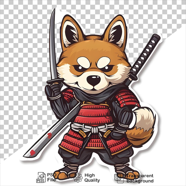 SwordWielding Cartoon Dog isolated Transparent PNG