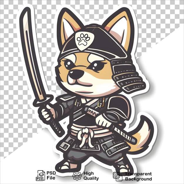 PSD swordwielding cartoon dog transparent png