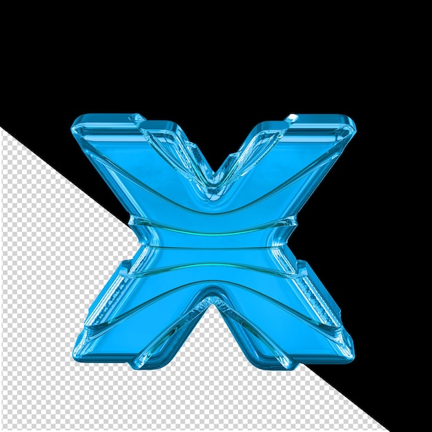 Symbol 3d with horizontal straps letter x