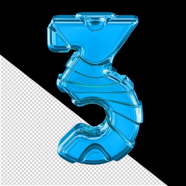 Symbol 3d with horizontal straps number 3