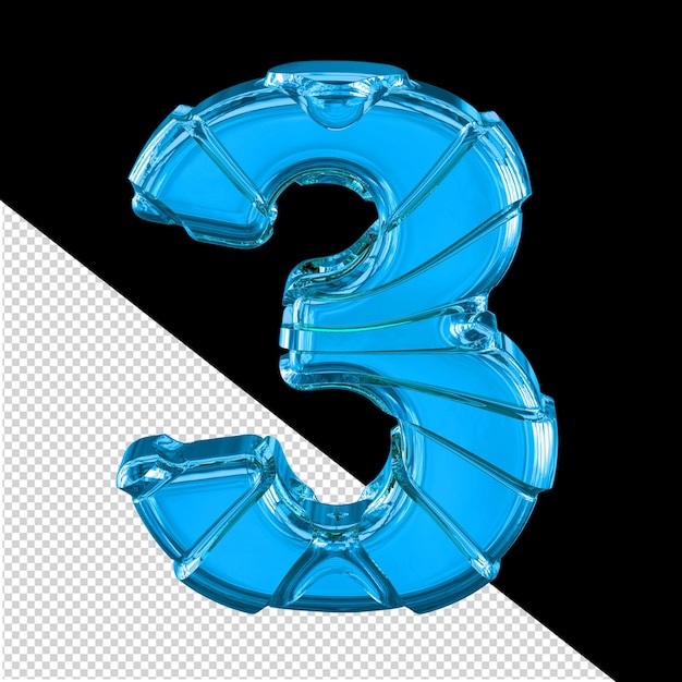 Symbol 3d with horizontal straps number 3