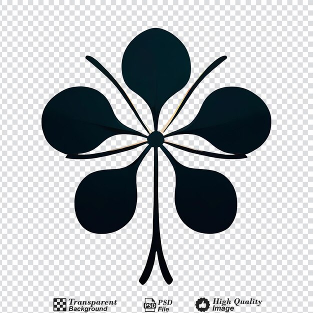 PSD symbol clover black isolated on transparent background