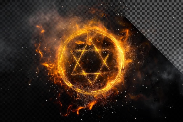 PSD symbol of the god in a circle of fire