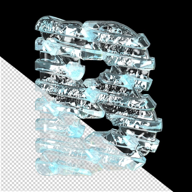 Symbol in ice straps letter b