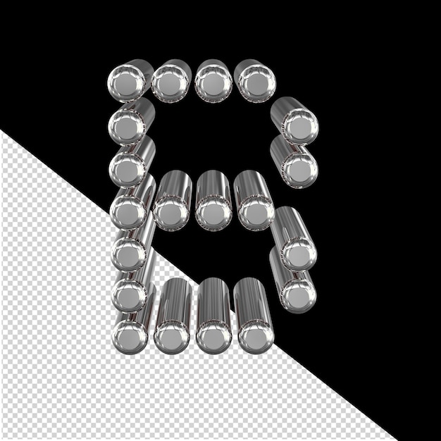 Symbol made of 3d cylinders letter b